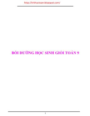 Bồi dưỡng học sinh giỏi Toán học lớp 9